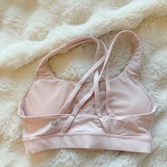 lululemon Energy Bra Medium Support, B–D Cups Strawberry Milkshake Size 4 - Picture 2 of 3